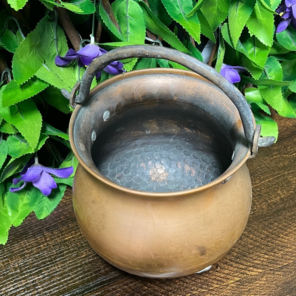Vintage Copper Pot with Handle Exclusively Made for Ethan Allen Made in Israel